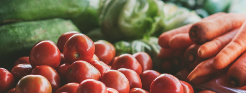 Tomatoes, cucumbers, lettuce and carrots