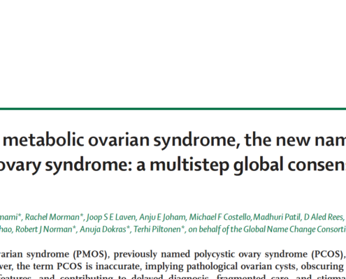 Headline of the new Lancet article about PMOS